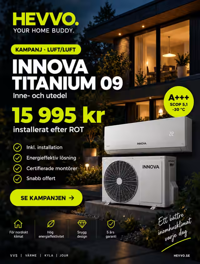 Innova Titanium 09 – 15 995 kr installerat efter ROT. Se kampanjen.